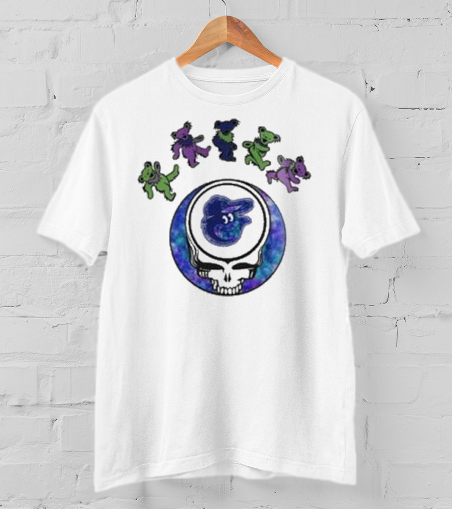 Baltimore Orioles Grateful Dead Dancing Bears 2025 Skull Night Baseball T-Shirt