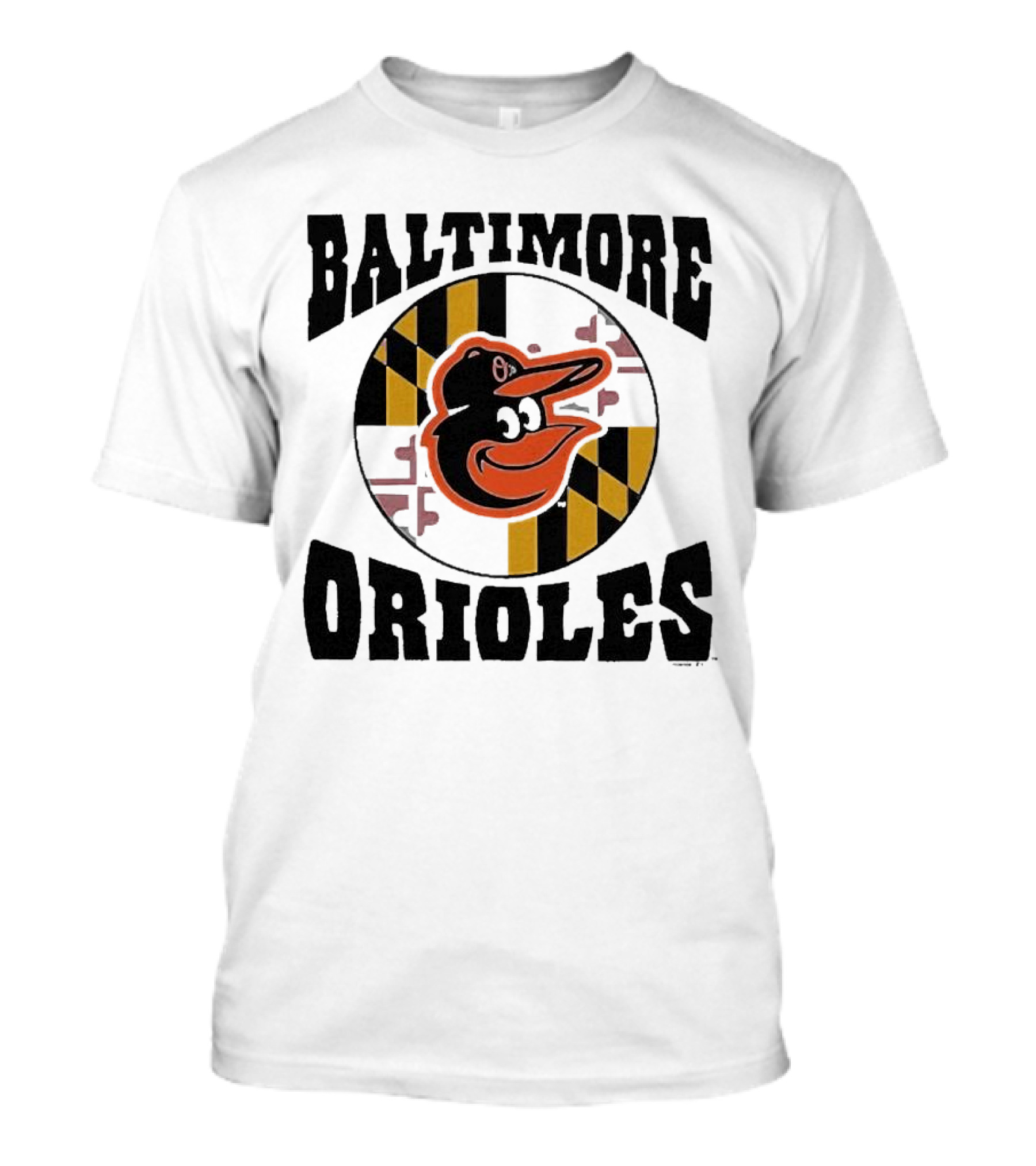 Baltimore Orioles Homage Hyper Local Tri-Blend Bird And Maryland Flag T-Shirt