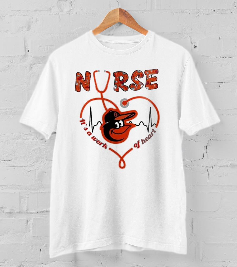 Baltimore Orioles Nurse With Heart Appreciation Night 2025 T-Shirt