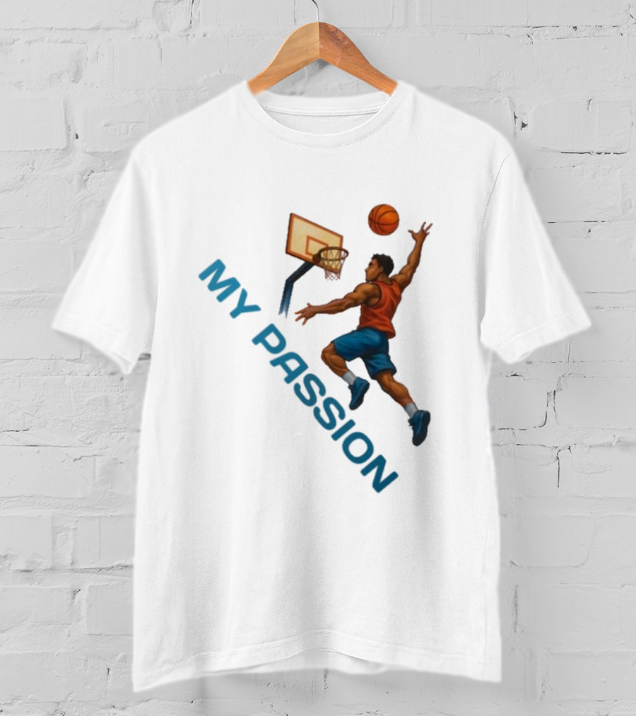 Basketball My Passion Dunking Athlete Dynamic Move T-Shirt