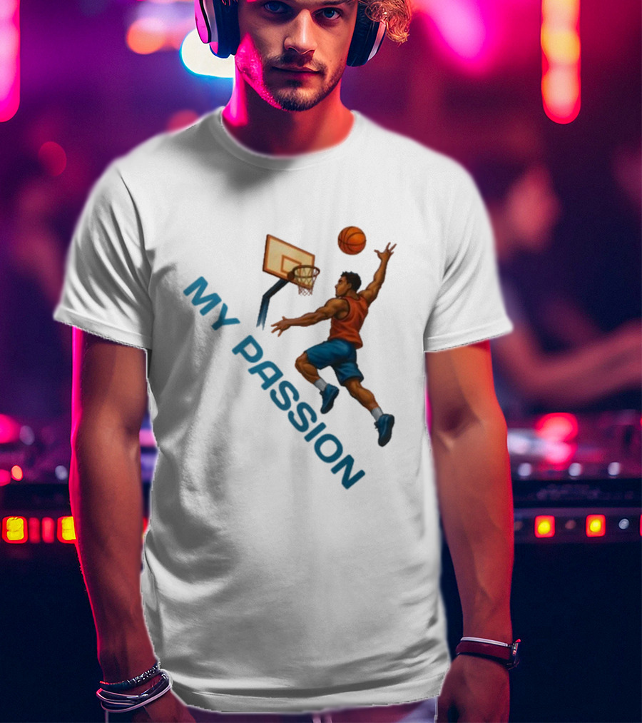 Basketball My Passion Dunking Athlete Dynamic Move T-Shirt
