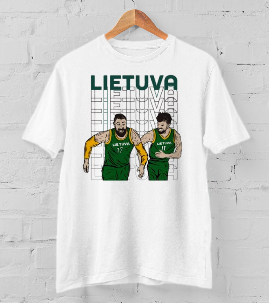 Lietuva Basketball Players Bokštai 17 Running Team Spirit T-Shirt