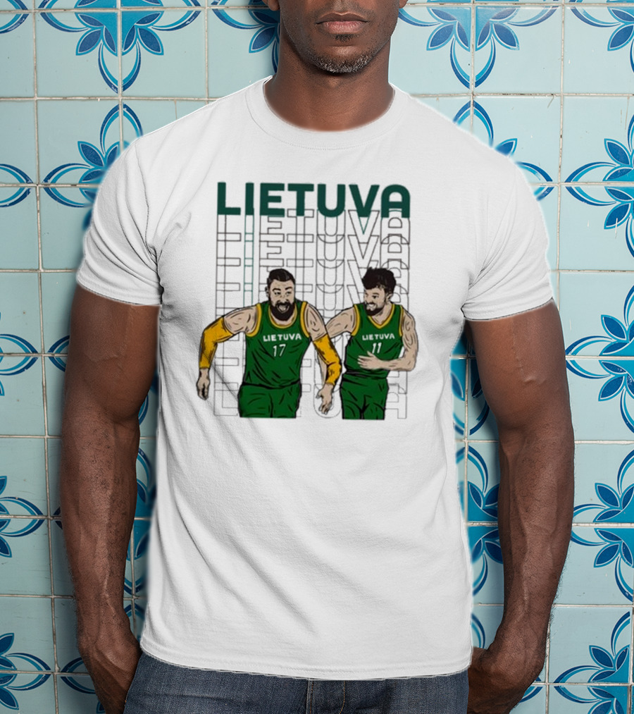 Lietuva Basketball Players Bokštai 17 Running Team Spirit T-Shirt