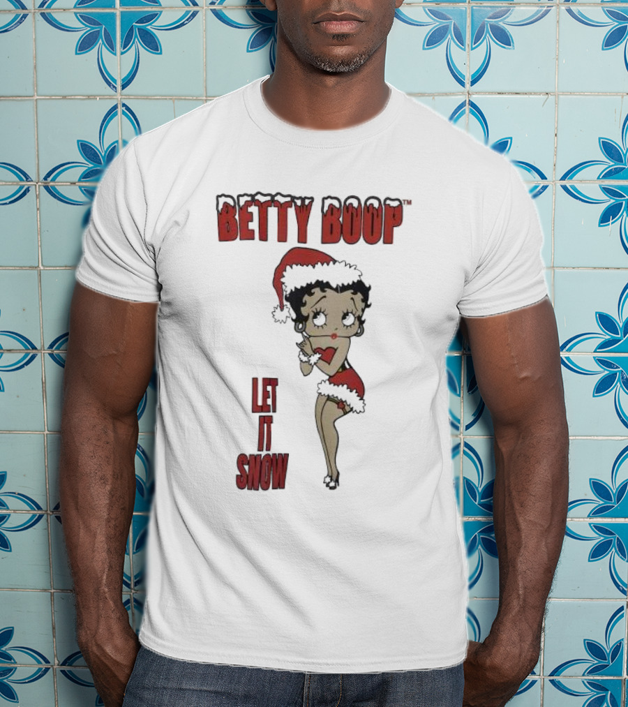 Betty Boop Santa Outfit Let It Snow T-Shirt