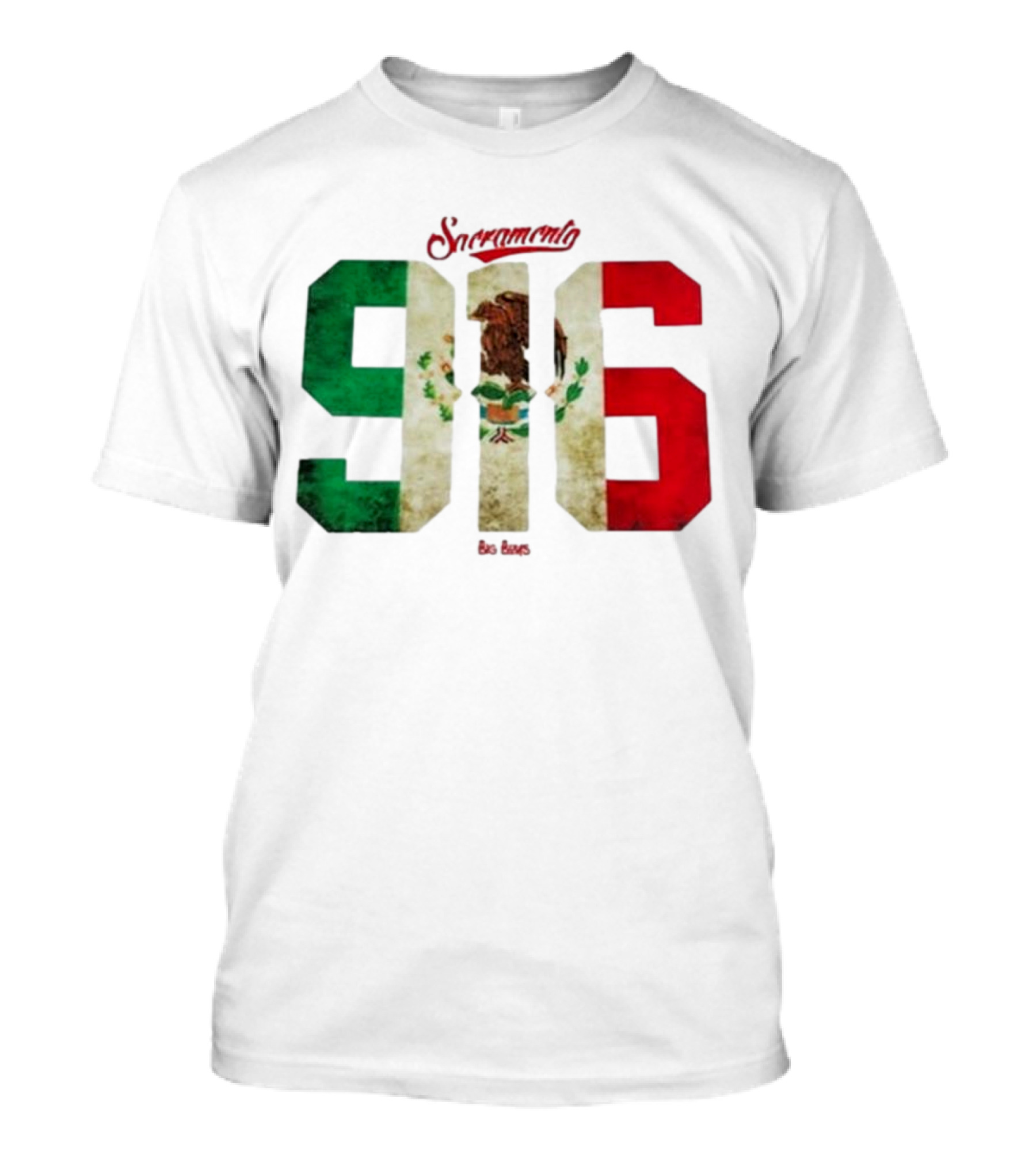 Sacramento 916 Big Boys Mexican Flag Design T-Shirt