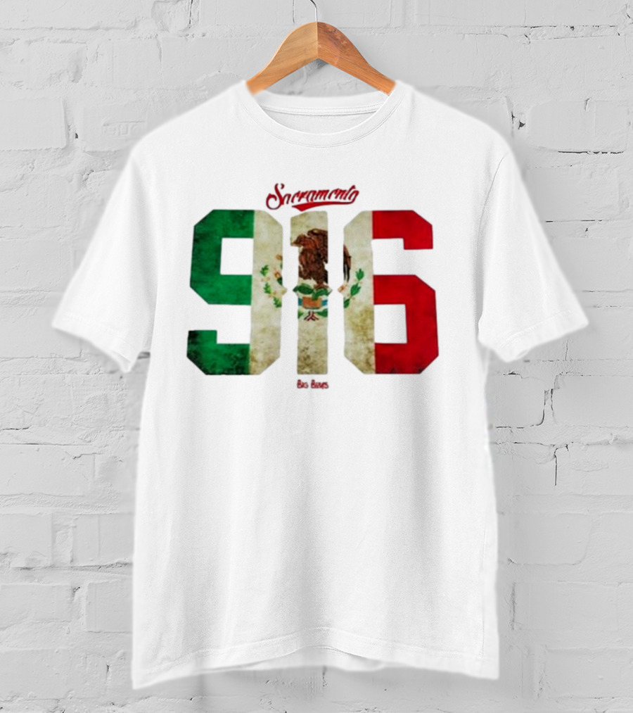 Sacramento 916 Big Boys Mexican Flag Design T-Shirt
