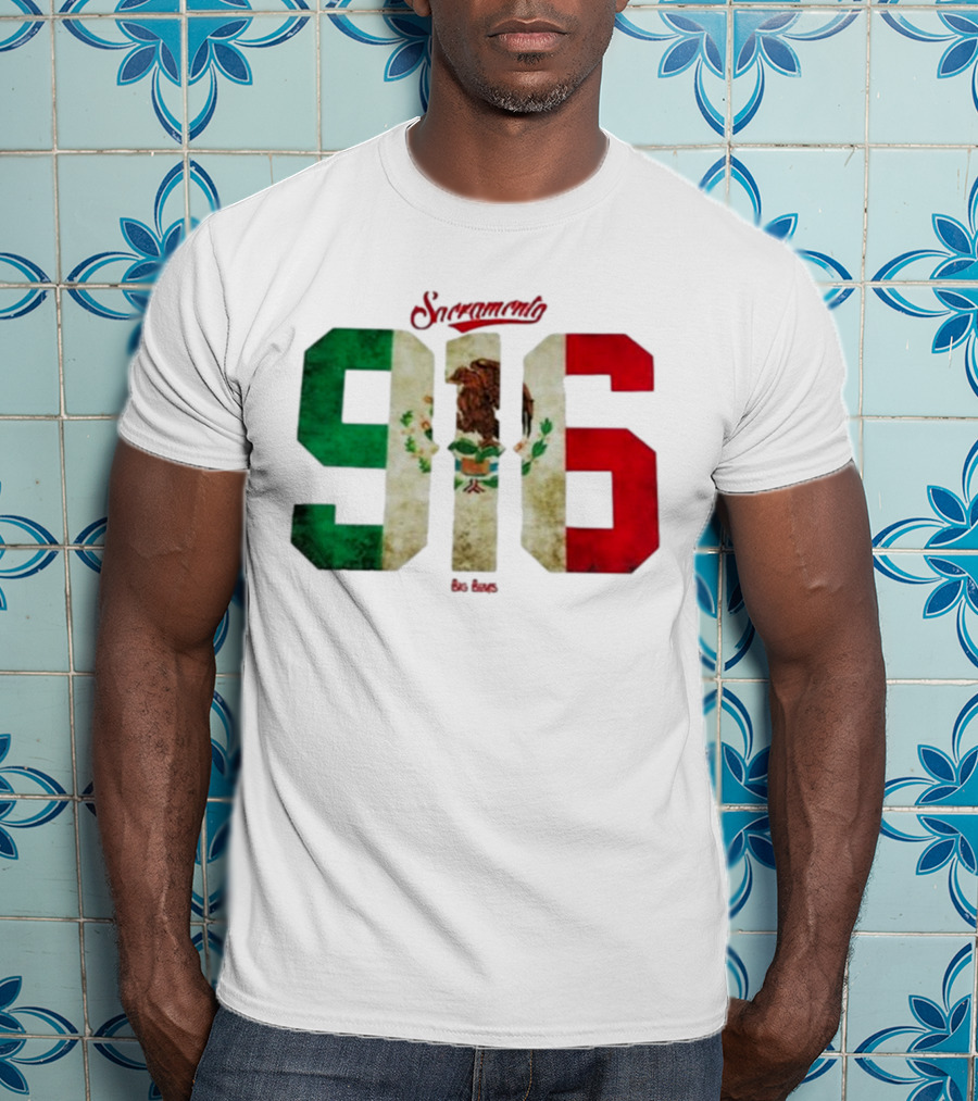 Sacramento 916 Big Boys Mexican Flag Design T-Shirt