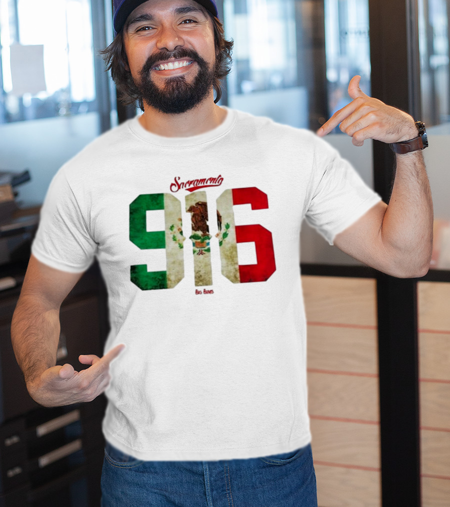 Sacramento 916 Big Boys Mexican Flag Design T-Shirt