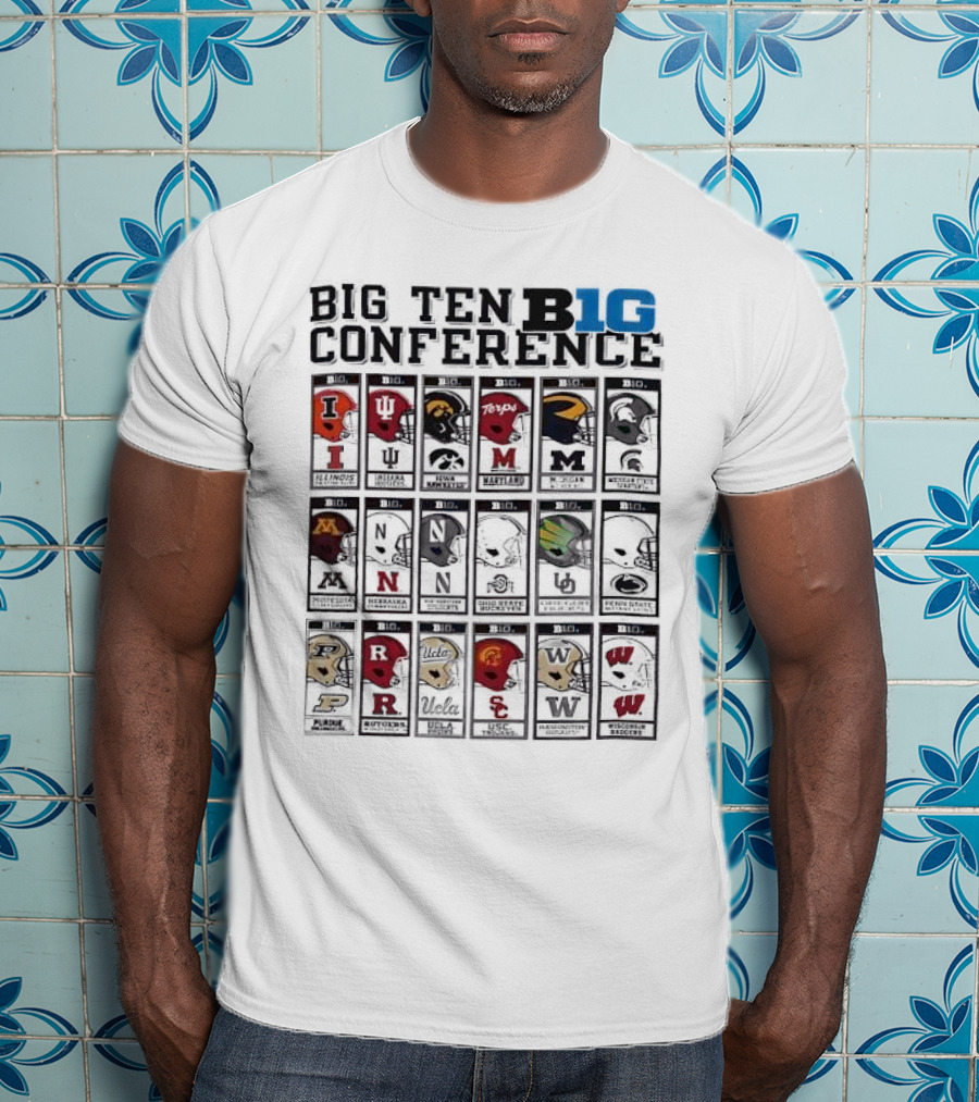 Big Ten Conference 2025 All Team Helmet Collection T-Shirt