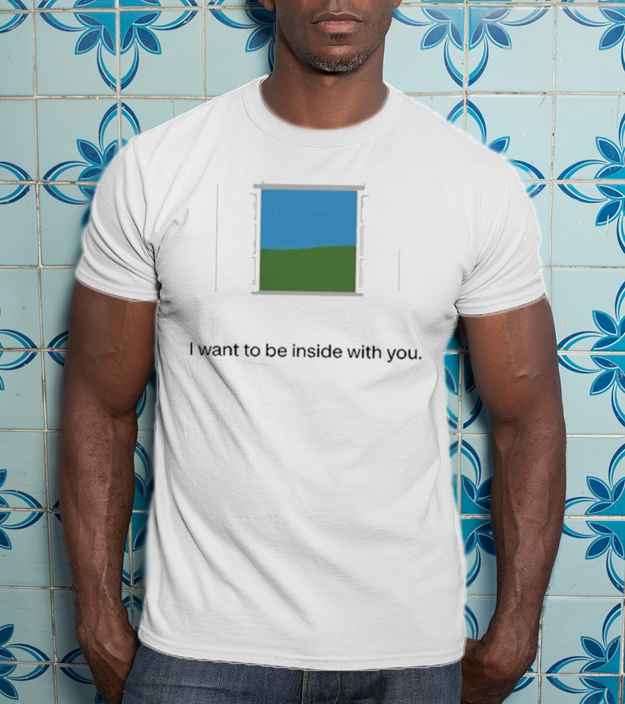 Bon Iver Blue Sky Green Field Window I Want To Be Inside With You T-Shirt