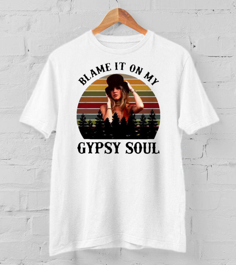 Blame It On My Gypsy Soul Vintage Sunset Forest Retro Style T-Shirt