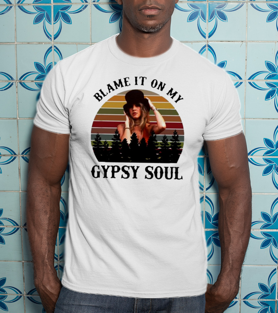 Blame It On My Gypsy Soul Vintage Sunset Forest Retro Style T-Shirt