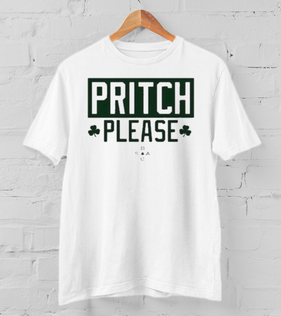 Boston Celtics Pritch Please St Patrick’s Day Shamrocks T-Shirt