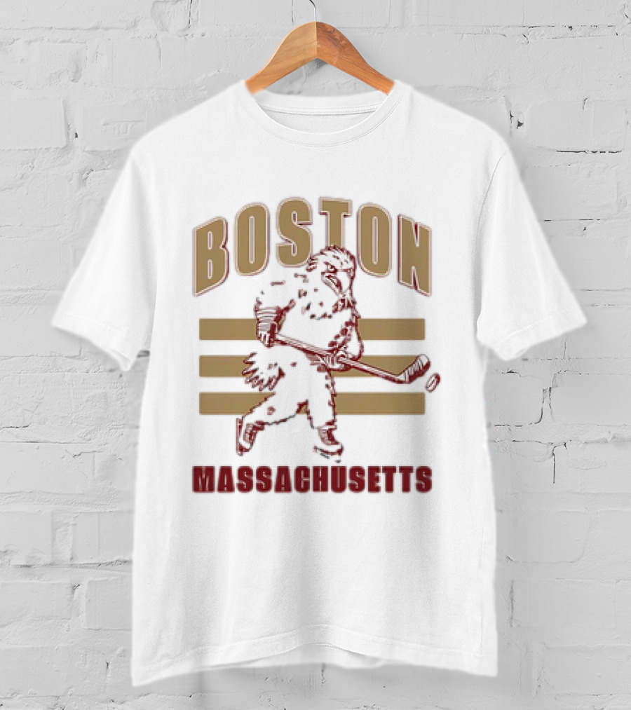 Boston Massachusetts Hockey Mascot Skater T-Shirt