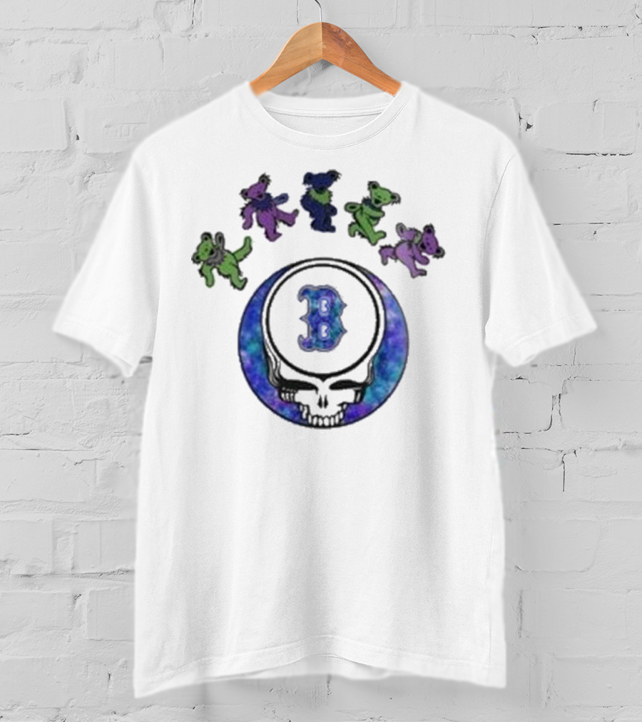 Boston Red Sox 2025 Grateful Dead Night Skull Dancing Bears T-Shirt
