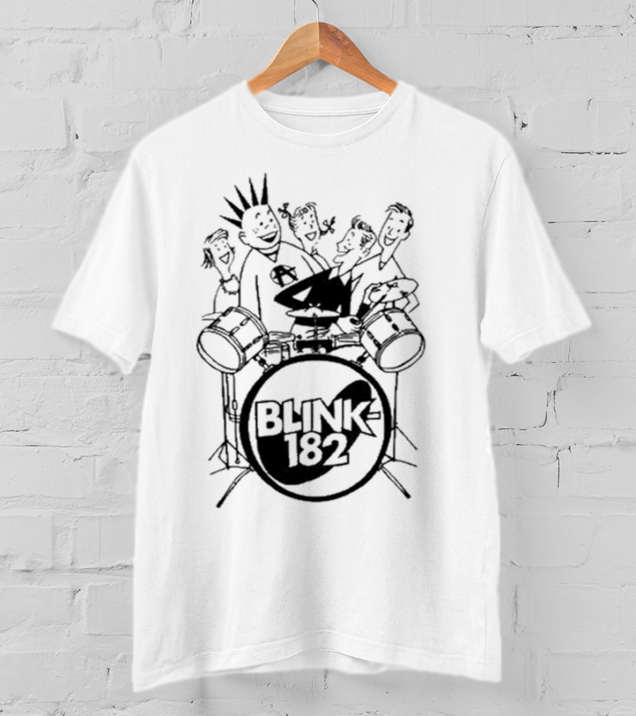 Blink-182 Cartoon Drummer Characters T-Shirt