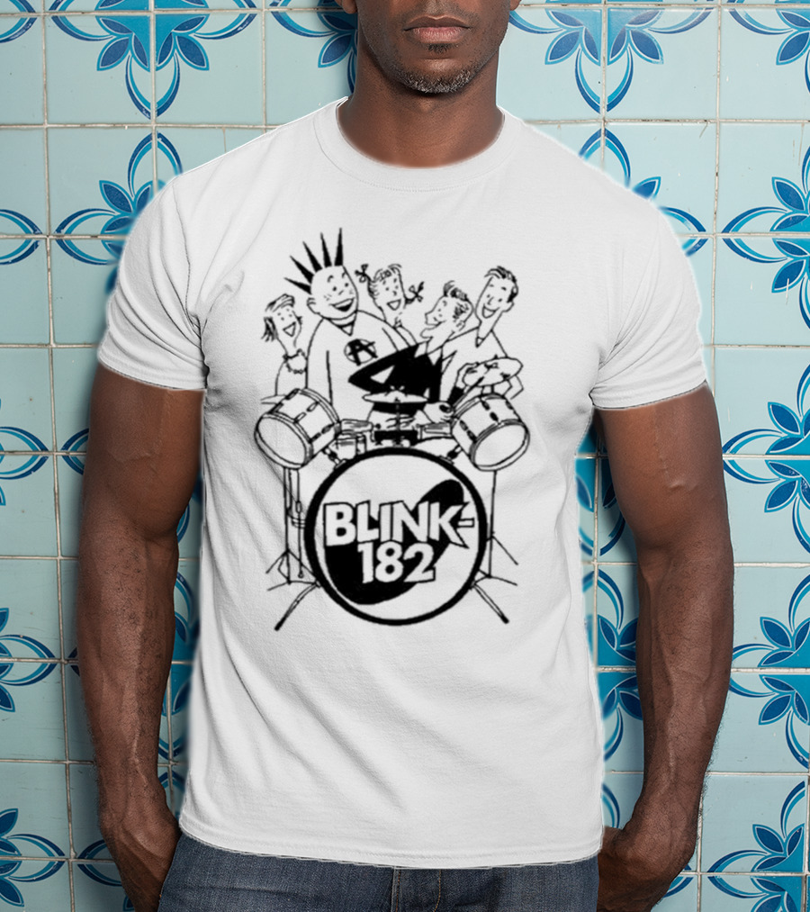 Blink-182 Cartoon Drummer Characters T-Shirt