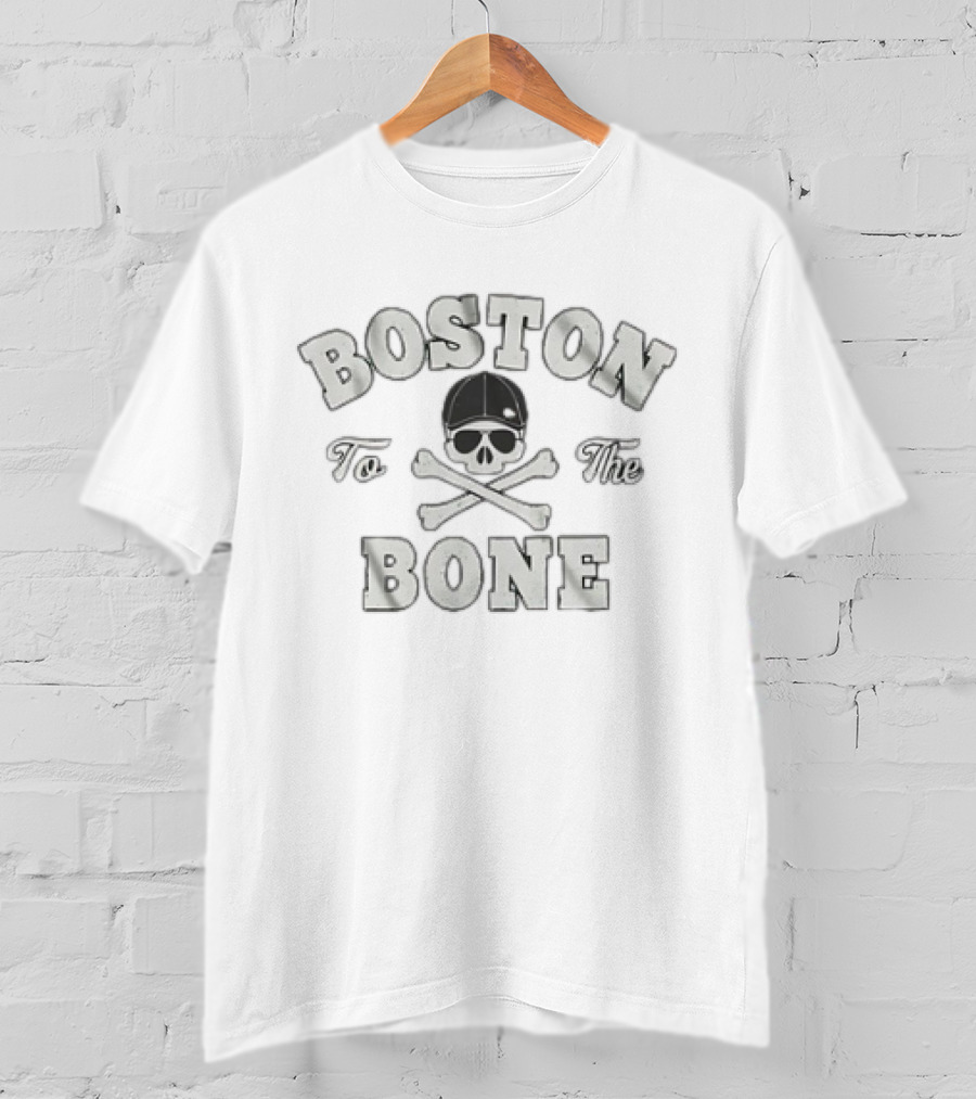 Boston To The Bone Skull Crossbones Irish Vintage T-Shirt