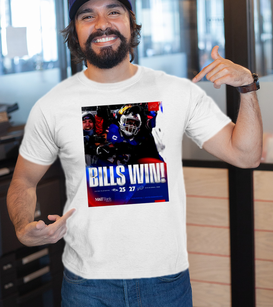 Buffalo Bills Win 27-25 Against Baltimore Ravens Divisional Rnd Playoffs 24/25 T-Shirt