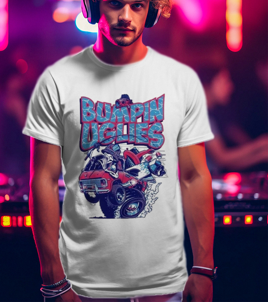 "Bumpin Uglies Red Truck With Fish Cartoon" T-Shirt