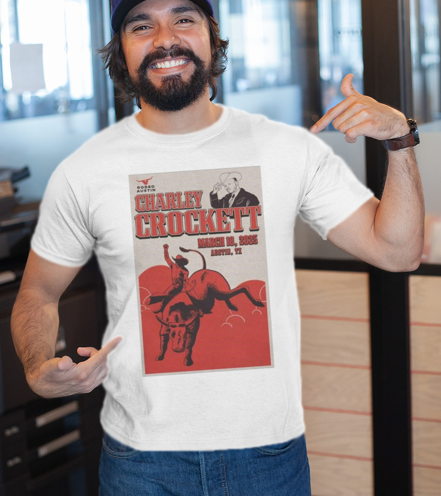 Charley Crockett March 18 2025 Rodeo Austin TX T-Shirt