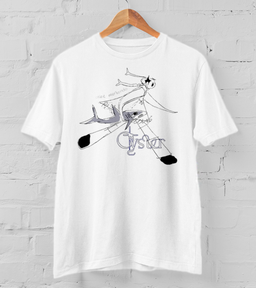 Chloe Moriondo Oyster 2025 Illustrated Fish And Bicycle Art T-Shirt