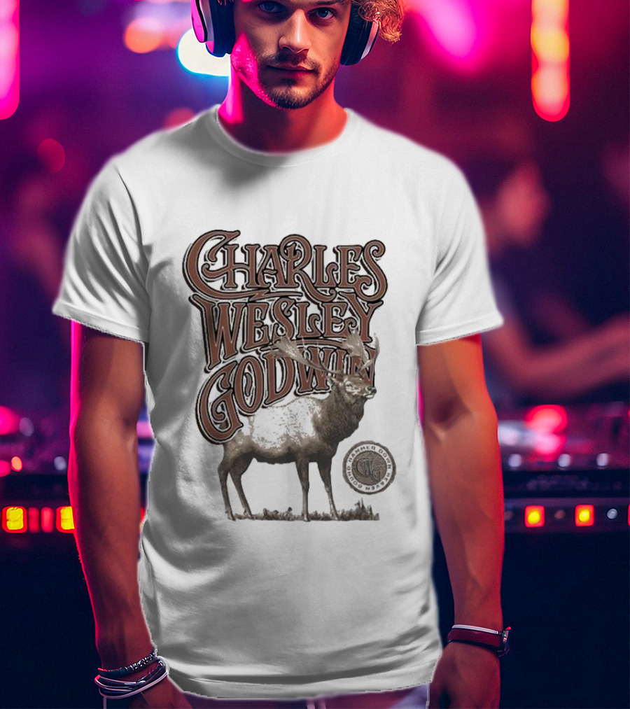 Charles Wesley Godwin Elk Lonely Mountain Town T-Shirt