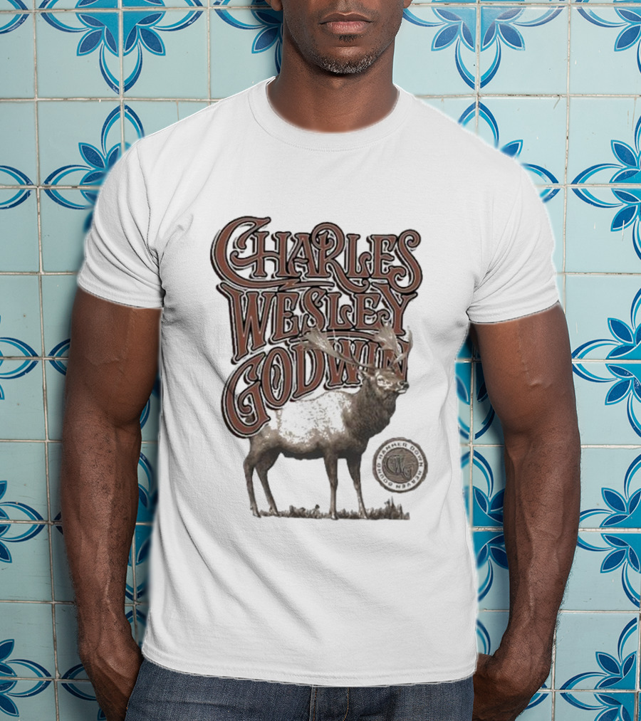 Charles Wesley Godwin Elk Lonely Mountain Town T-Shirt