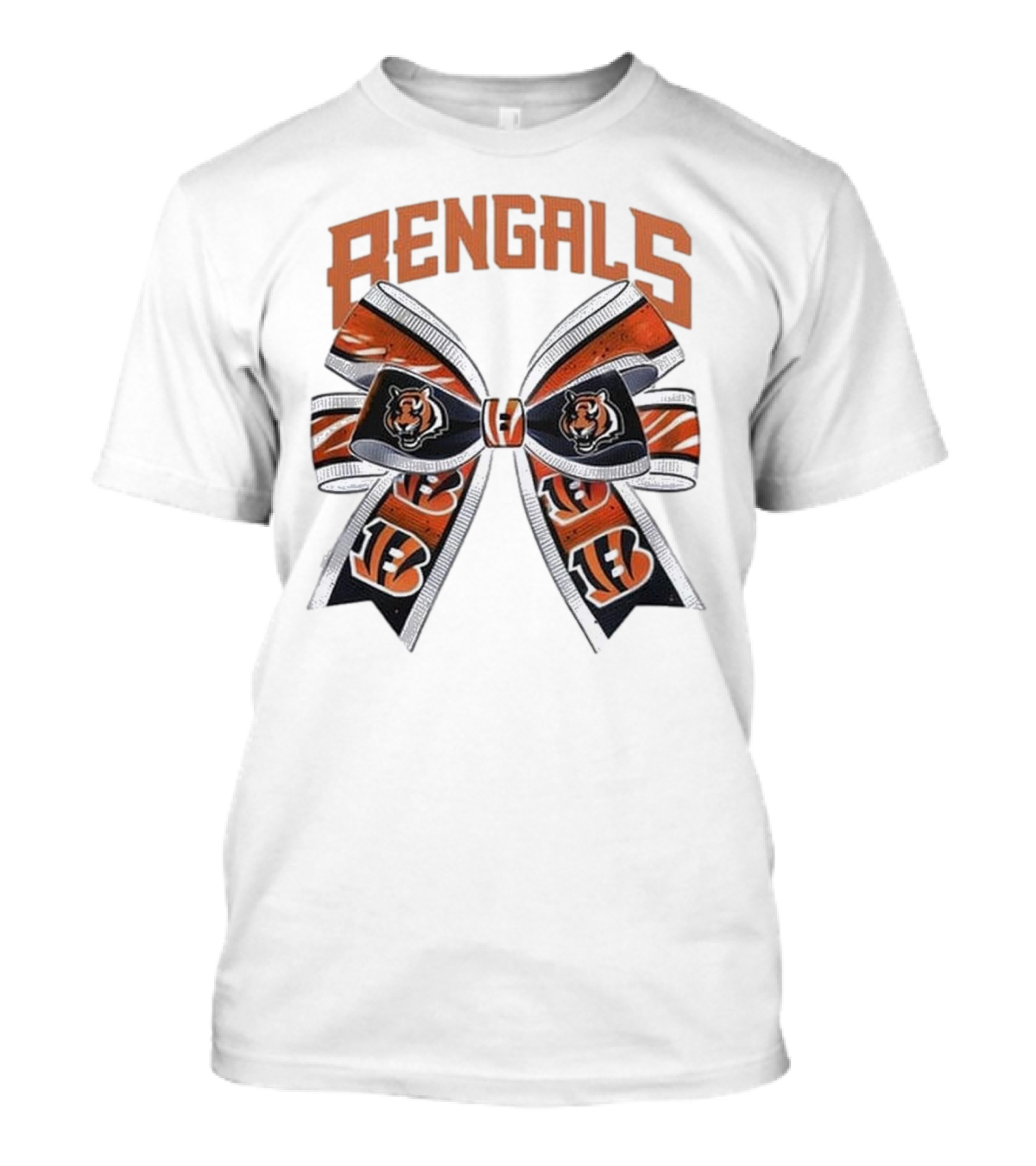 Cincinnati Bengals Bow Featuring Iconic Tiger Logos T-Shirt