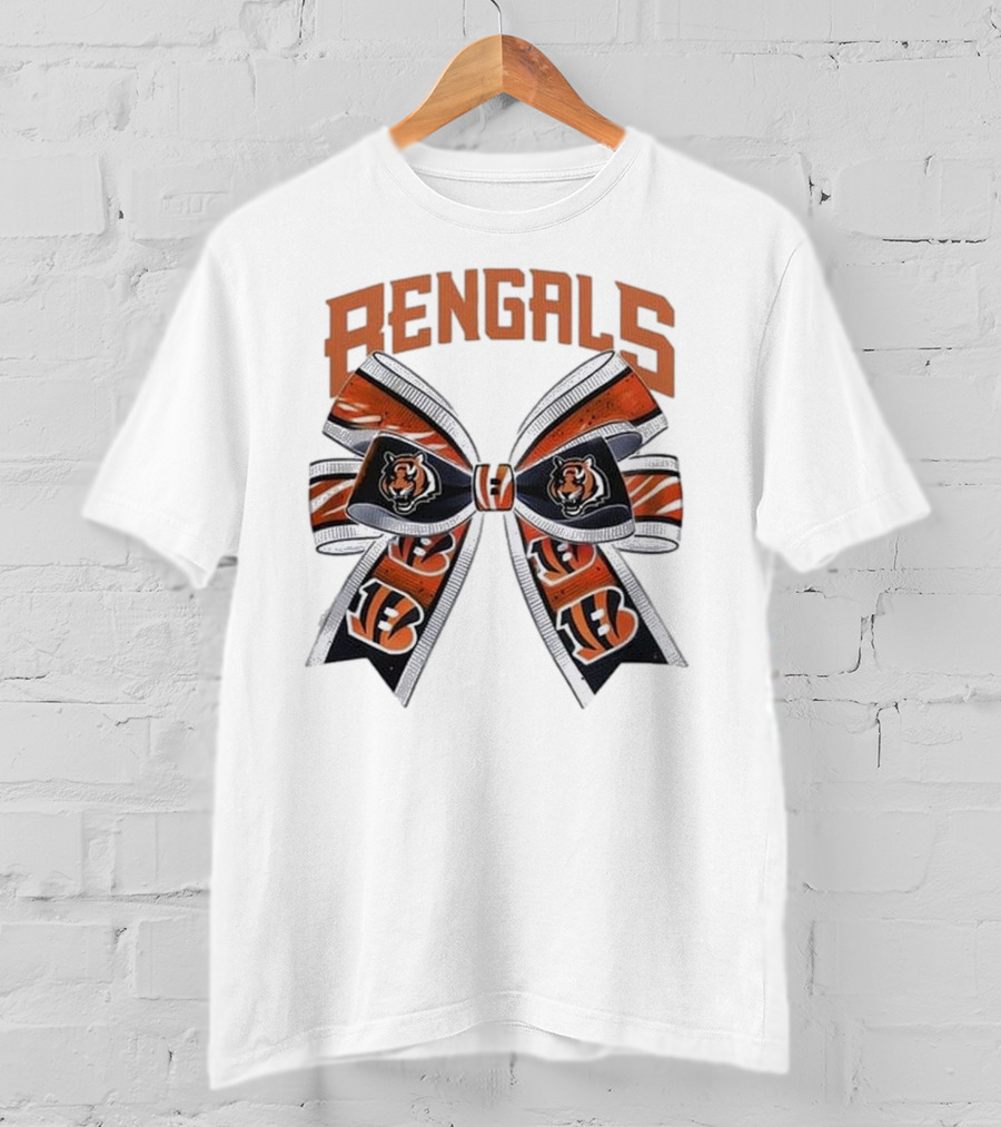 Cincinnati Bengals Bow Featuring Iconic Tiger Logos T-Shirt
