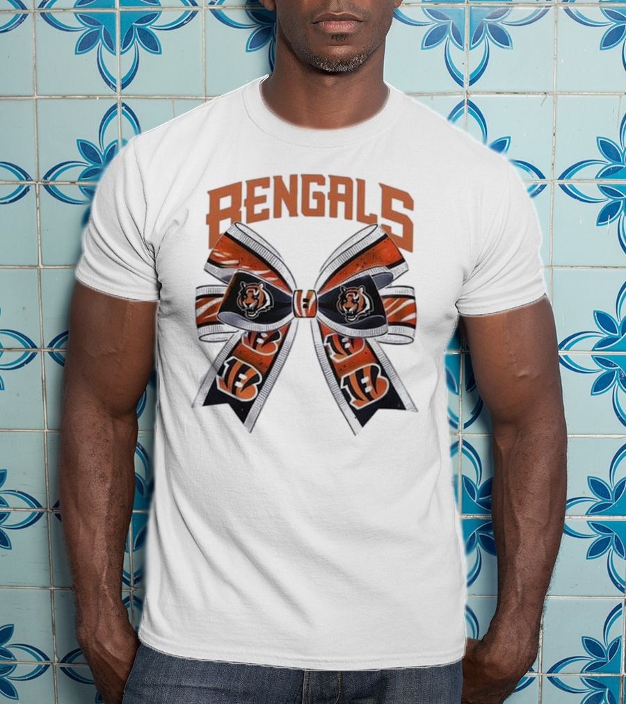Cincinnati Bengals Bow Featuring Iconic Tiger Logos T-Shirt
