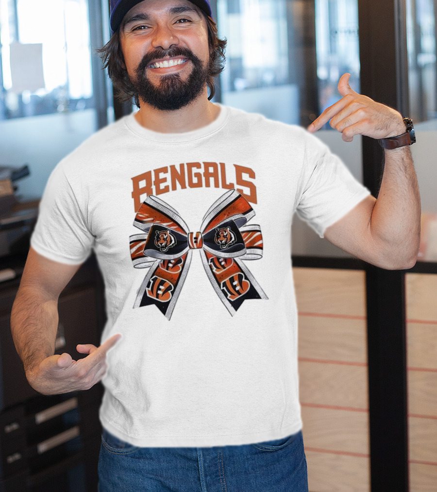 Cincinnati Bengals Bow Featuring Iconic Tiger Logos T-Shirt
