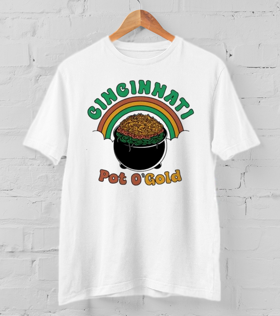 Cincinnati Pot O Gold Rainbow St Patricks Day T-Shirt