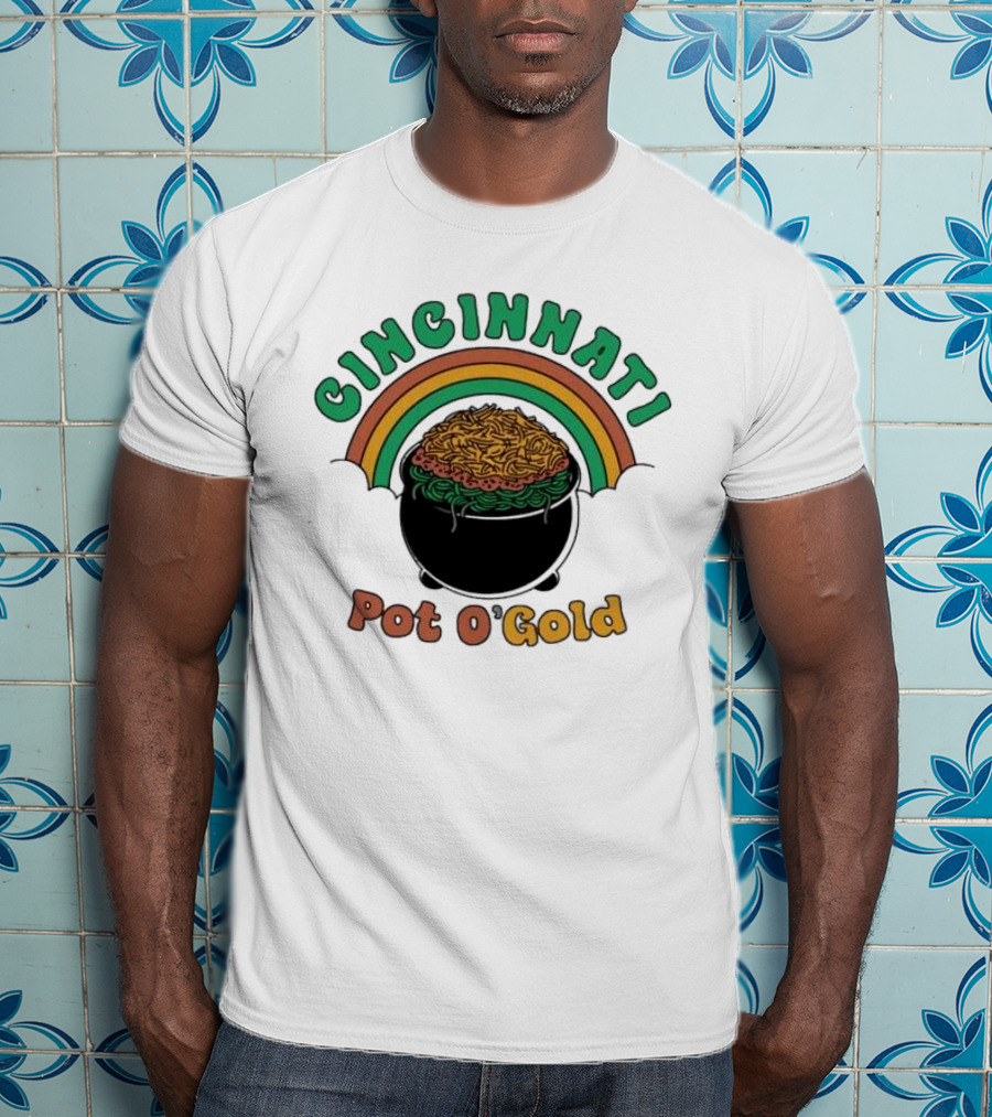 Cincinnati Pot O Gold Rainbow St Patricks Day T-Shirt