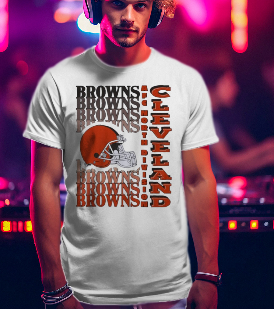 Cleveland Browns AFC North Division Browns Helmet T-Shirt
