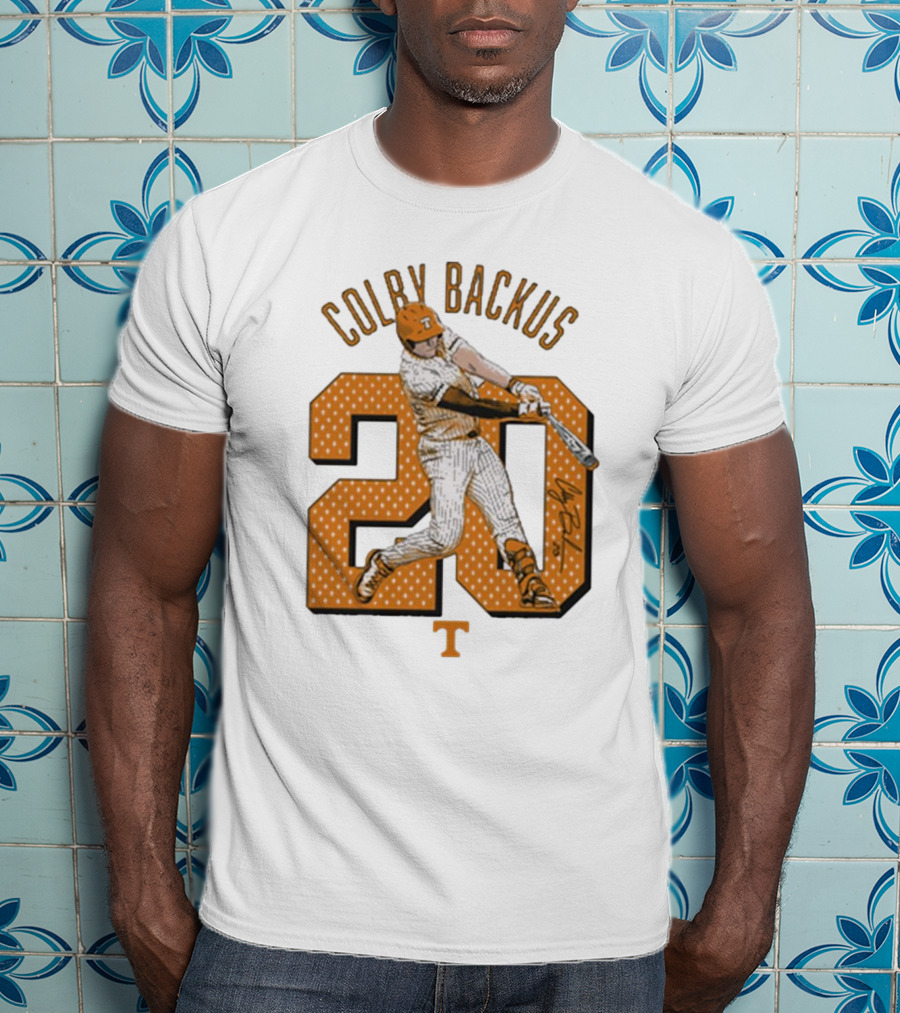 Colby Backus 20 Tennessee Vols NCAA Baseball Signature T-Shirt