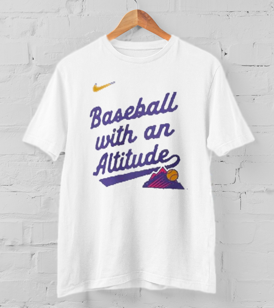 Nike Baseball With An Altitude Rockies Mountains Graphic T-Shirt