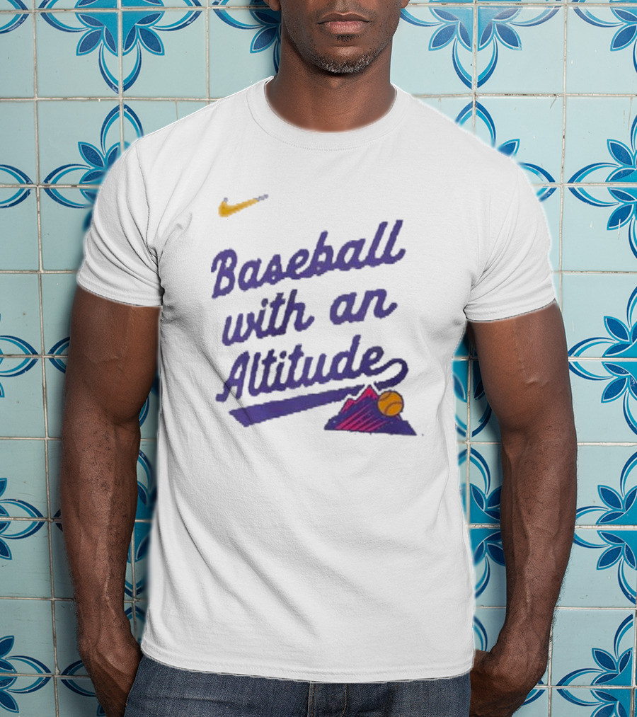 Nike Baseball With An Altitude Rockies Mountains Graphic T-Shirt
