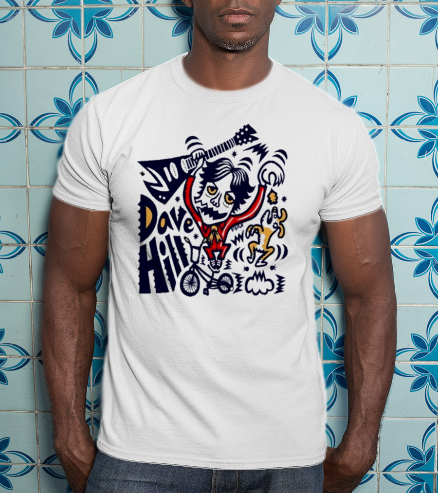 Dave Hill Luci P-Yellow Peelander-Z Guitar Bicycle Art T-Shirt