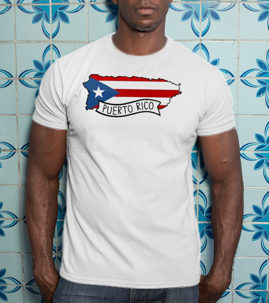 Dayjaavu Puerto Rico Flag And Island Map T-Shirt