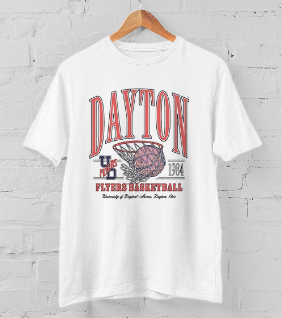 Dayton Flyers Basketball 1983 84 College Basketball Team Vintage Style T-Shirt
