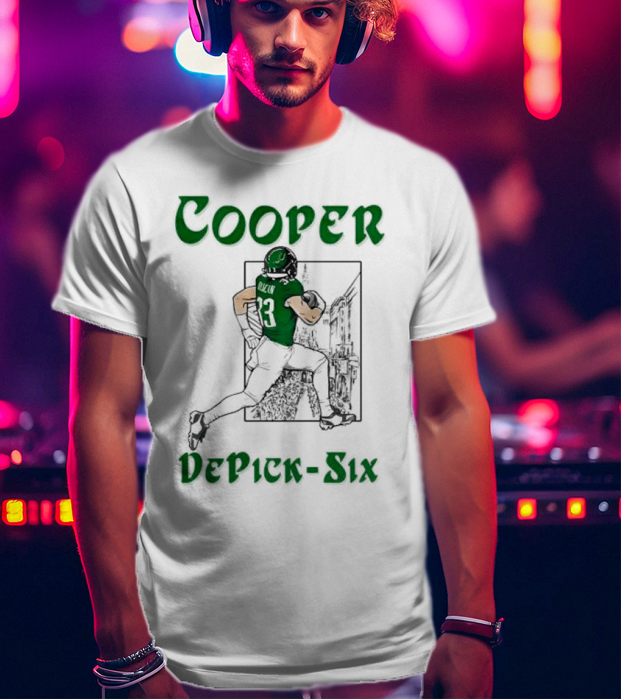 Cooper DePick-Six Cooper Philadelphia Eagles Football Player Illustration T-Shirt