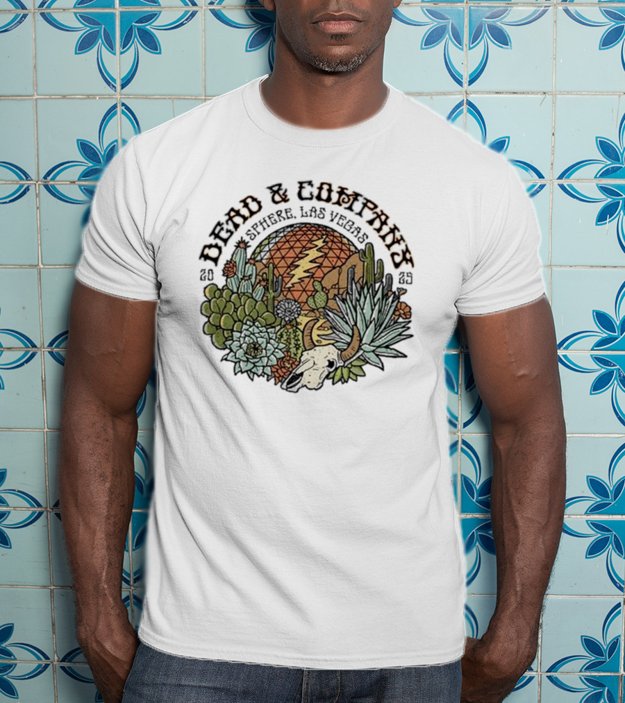 Dead & Company March 2025 Sphere Las Vegas NV Cactus Lightning Bolt T-Shirt