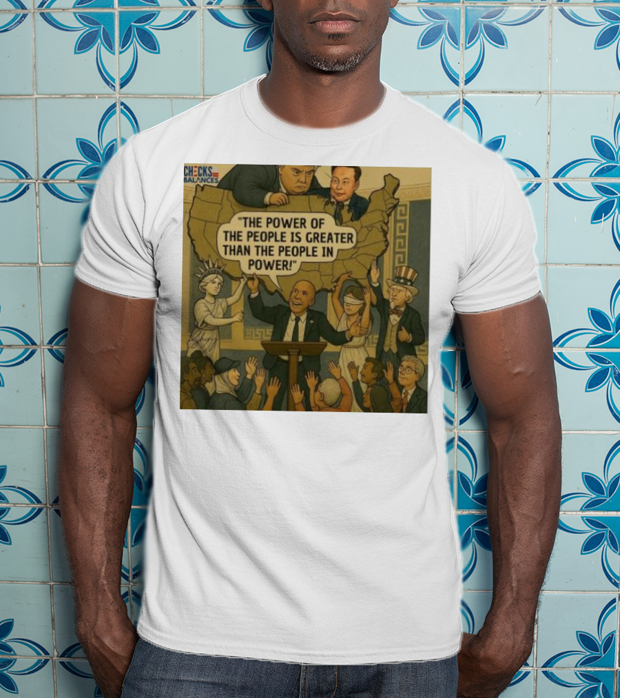 Cory Booker The Power Of The People Is Greater Than The People In Power USA Checks And Balances 2025 T-Shirt