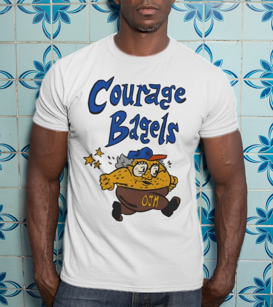 Courage Bagels OJM Character With New York Mets Cap T-Shirt