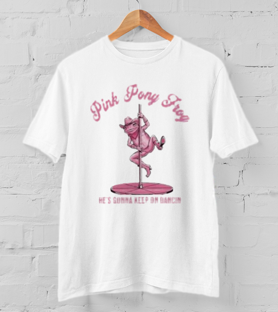 Pink Pony Frog He's Gonna Keep On Dancin' Cowboy Theme T-Shirt