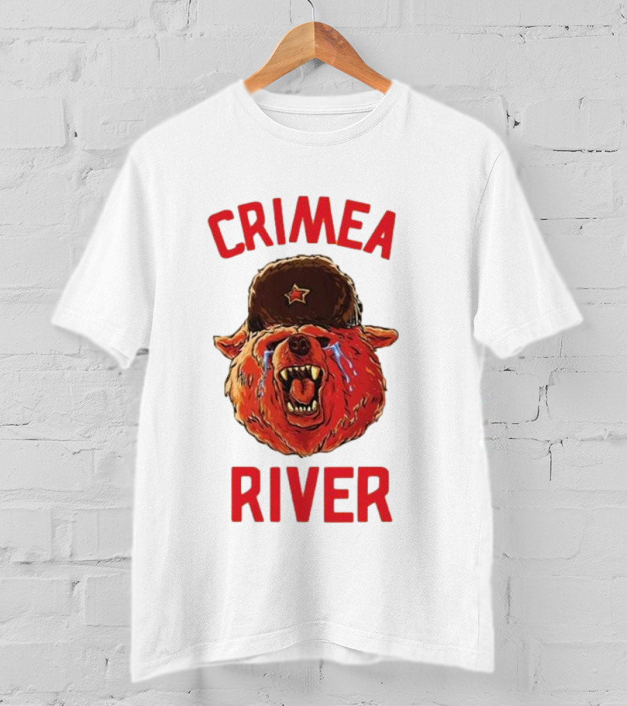 Crimea River Bear In Soviet Hat Crying Russia T-Shirt
