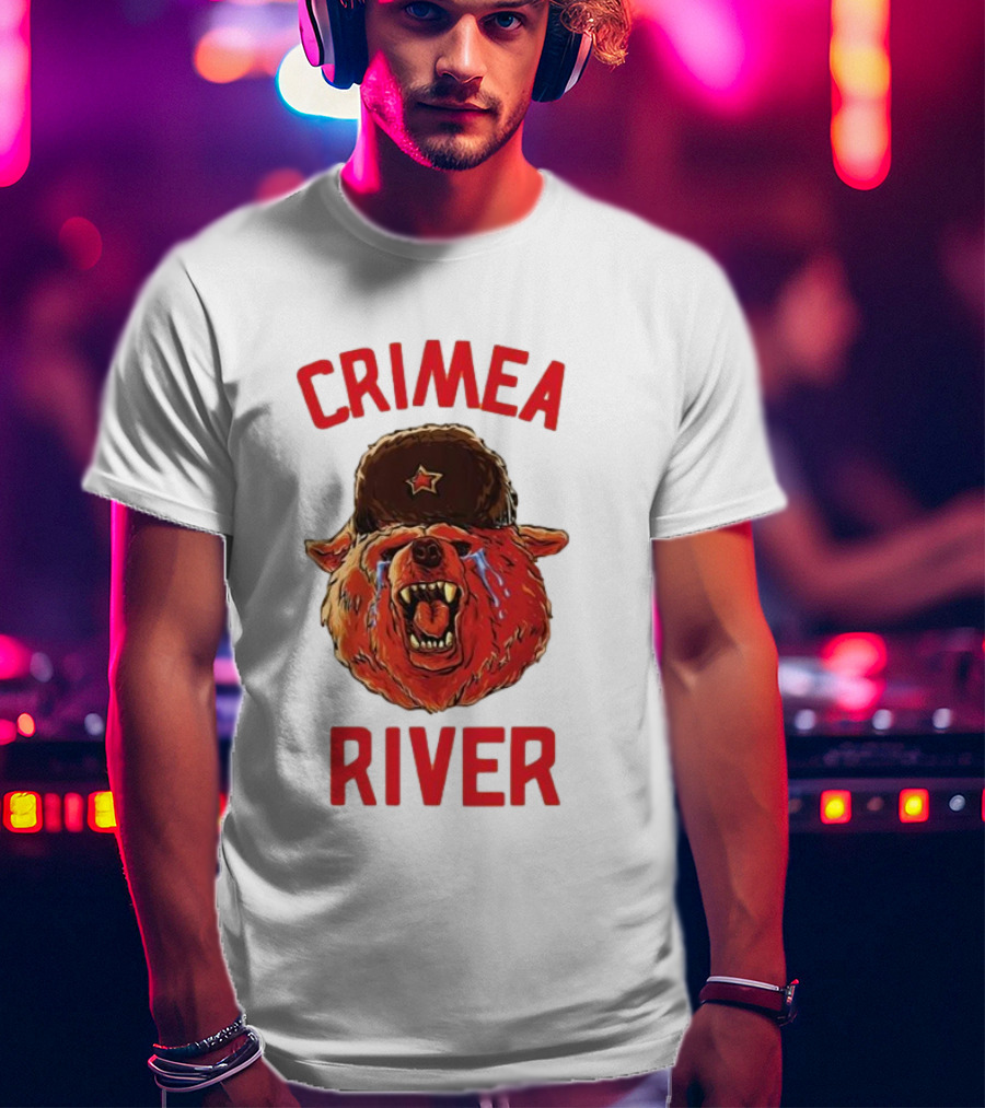 Crimea River Bear In Soviet Hat Crying Russia T-Shirt