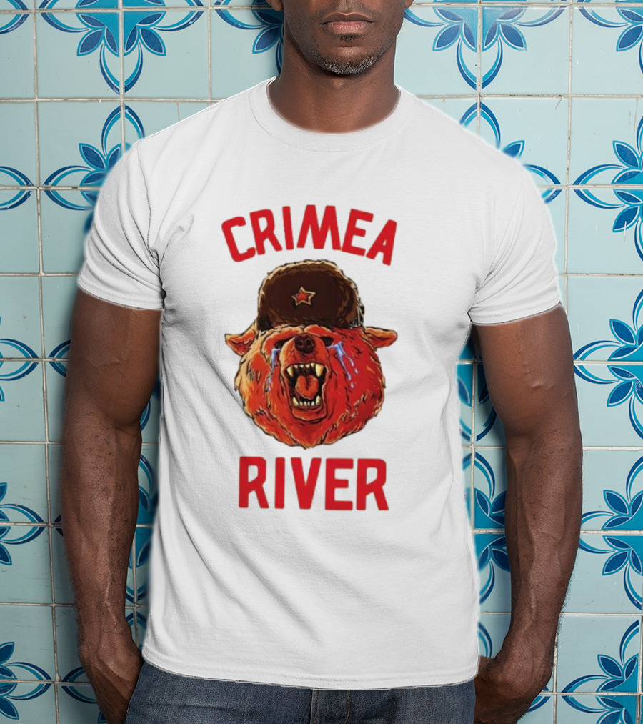 Crimea River Bear In Soviet Hat Crying Russia T-Shirt