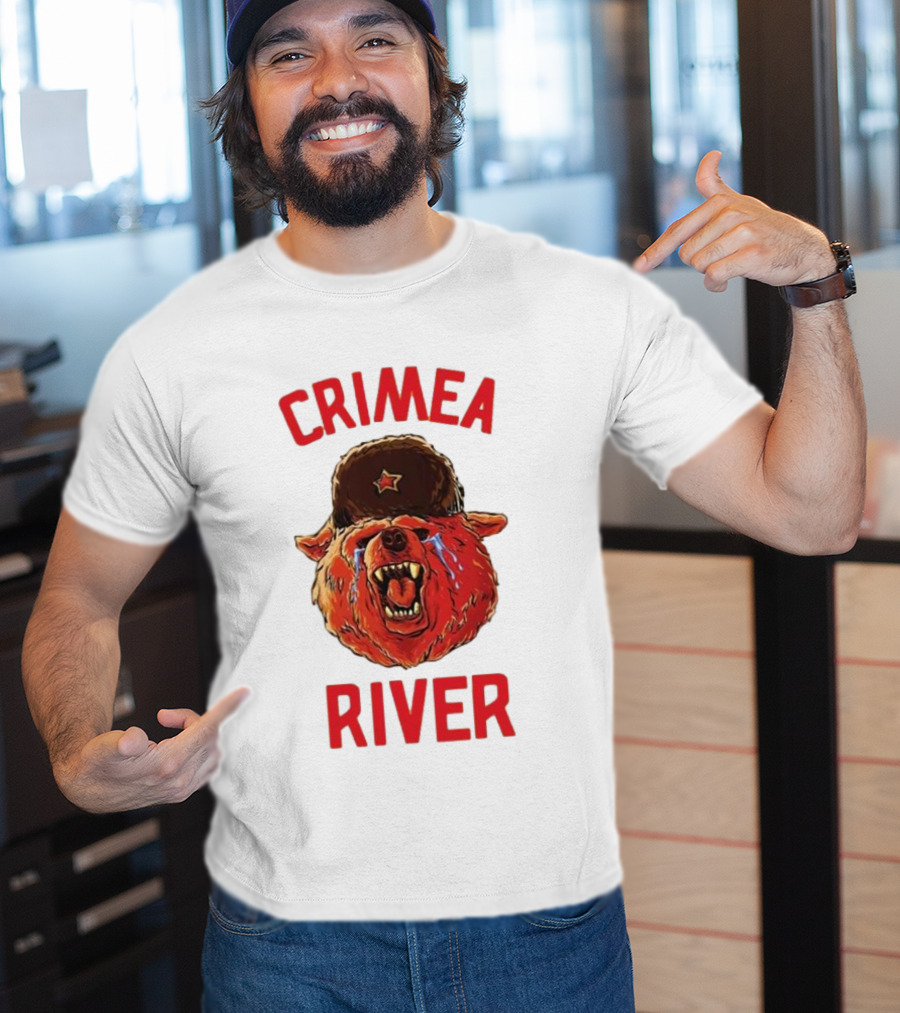 Crimea River Bear In Soviet Hat Crying Russia T-Shirt